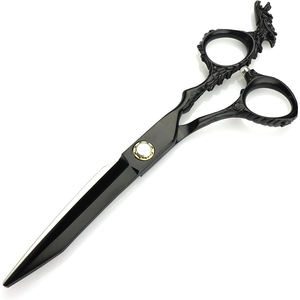 Kit de Tijeras de Peluquería con Mango de Dragón, Recubrimiento Negro, Tijeras de Entresacar para Salón, Set de Peluquería - Product Image 4
