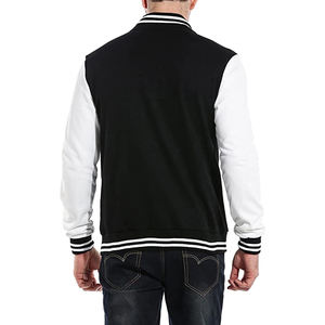 Blouson de baseball en coton et laine pour homme, col montant, longueur longue, vierge, vente en gros 2023 - Product Image 4