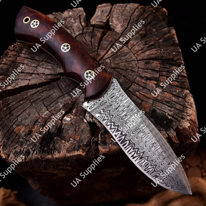 มีดดาบเหล็กดามัสกัสแบบเต็มด้าม สำหรับกิจกรรมกลางแจ้ง บุชคราฟท์ ใบมีดคมกริบ สำหรับตั้งแคมป์ ล่าสัตว์ ปลายใบมีดแบบดรอปพอยต์ ขนาด 9 นิ้ว OEM - Product Image 3