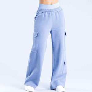 Women Double Stripe Straight Leg Pants Elastic Waist Sport Casual Trousers Relaxed Fit <b>Athletic</b> Lounge Bottoms - Product Image 1