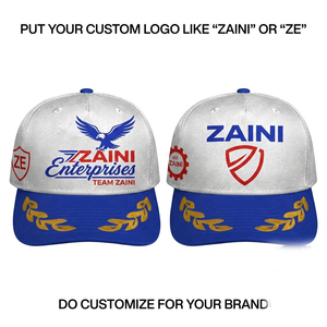 Casquette de camionneur ZAINI en coton sergé 280 GSM, 5 panneaux, noire, avec logo brodé personnalisé, fermeture snapback, imperméable, unisexe, toutes saisons - Product Image 5