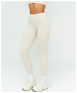 High Waist Knitted Solid Color <b>Leggings</b> Stretch Breathable Comfortable Sporty Full Length <b>Women's</b> Activewear All Seasons Wear - Product Image 3