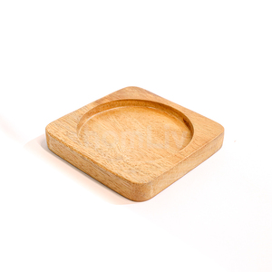 Sous-verre carré en teck écologique, durable, sans peinture ni vernis, sans danger pour les aliments, halal, personnalisable pour la cuisine - Product Image 1