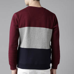 Sweat-shirt Premium à Trois Panneaux pour Hommes |   Pull-over bicolore gris chiné et bleu marine |   Vêtements d'entraînement pour la salle de sport Urban Athletic - Product Image 3