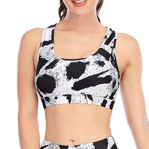 Ensemble de yoga pour femmes : Soutien-gorge de sport et leggings taille haute imprimés, tenue de sport avec poches, extensible dans les quatre sens, en Spandex et Polyester - Product Image 6