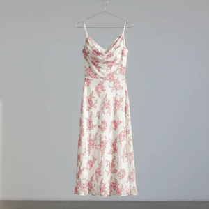 Vestido de Moda 100% Algodón para Mujer, Vestido Maxi Indio sin Mangas, Elegante Estampado Floral, Estilo Boho, Vestido Midi para Fiesta - Product Image 1