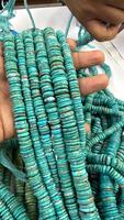 Perles de turquoise naturelle lisses en forme de pneu, 6-10 mm, perles de pierres précieuses turquoise en forme de pneu, roues de turquoise d'Arizona pour la fabrication de bijoux, 13 pouces