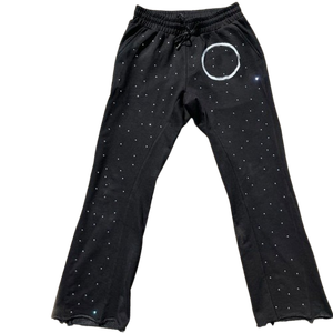 Pantalon évasé pour homme avec logo personnalisé, orné de strass, en tissu extensible et respirant, nouveau style 2026 - Product Image 1
