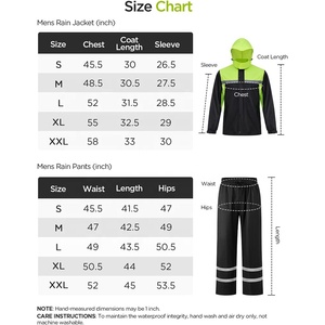 Trajes de lluvia de ropa de trabajo personalizables para hombres y mujeres Tela de poliéster duradera Ajuste ajustable con opciones de marca - Product Image 6