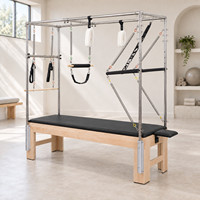 Équipement de Pilates avec logo personnalisé, Reformer de Pilates à mouvement fluide, Table Trapèze en chêne naturel, Tour Cadillac en érable pour entraînement corporel