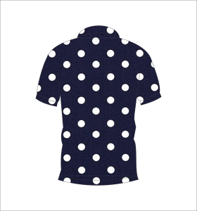 Polo personnalisé bleu marine avec motif à pois blancs, polo de golf imprimé décontracté pour hommes, manches courtes, respirant - Product Image 2