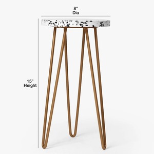 Maceta de Madera Rústica y Elegante con Incrustaciones de Madreperla y Soporte de Hierro para Decoración de Hogar, Balcón, Patio y Jardín - Product Image 3