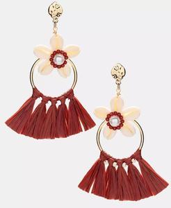 Pendientes de gota de flores de concha de imitación de rafia en tono dorado-Exclusivo-En 34th | Colección de cápsulas Alix Friedberg | Macy's - Product Image 2