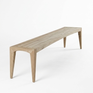 Banco Largo Blanca, Moderno, Escandinavo, de Madera Maciza, Elegante, Minimalista, Rectangular, Mueble de Madera para Comedor, Diseños para el Hogar - Product Image 1