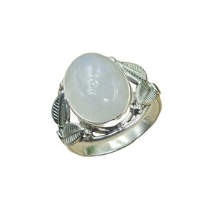 Natural Moonstone Oval <b>Ring</b> 925 Sterling <b>Silver</b> Handmade Leaf Design <b>Statement</b> <b>Ring</b> Women Jewelry Gift Boho Style - Product Image 1