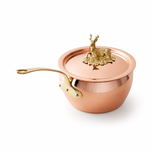 Cacerola de Cobre Hecha a Mano con Tapa de Cobre y Asa de Latón, Olla de Cocción de Cobre Premium, Utensilios de Cocina de Cobre de Lujo, Venta al por Mayor OEM ODM - Product Image 1