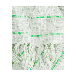 Jeté de canapé vert texturé en jacquard et mélange de lin 70x90 pouces avec finition à franges, certifié OEKO-TEX – Choix élégant pour les intérieurs haut de gamme - Product Image 1