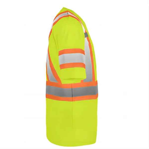 Vêtements de travail de sécurité à manches courtes, haute visibilité, imperméables, avec logo personnalisé imprimé, réfléchissants, pour hommes, conforme à la norme ANSI Classe 1, vente en gros - Product Image 3