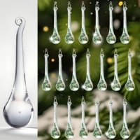 Ornements suspendus en forme de goutte d'eau et de pluie en verre cristal transparent Belight, pour lustres, décorations de Noël, fêtes d'hiver et mariages