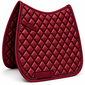 Tapis de selle de dressage bordeaux matelassé en coton avec doublure polaire et rembourrage en polyester, sangle de selle, style saut d'obstacles, pour compétition - Product Image 2