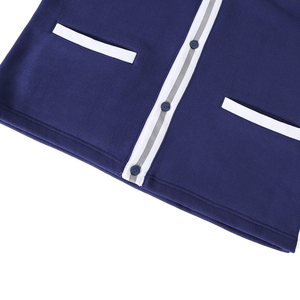 Custom Jackson State <b>Navy</b> Fleece <b>Cardigan</b> <b>Women's</b> 100% Cotton Blue V-Neck University Embroidery Logo College for Sorority Buyers - Product Image 4
