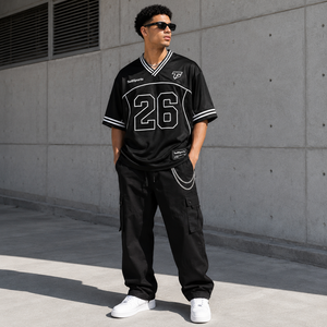 เสื้อกีฬาตาข่ายแขนสั้นคอวีสำหรับทีมกีฬา ขายส่ง เสื้อซ้อมเปล่า - Product Image 1