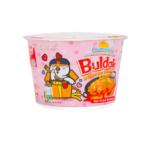Venta al por mayor de fideos instantáneos coreanos Samyangs Buldak Carbonara Hot Chicken Ramen en tazón grande de 105g con salsa cremosa de Carbonara. - Product Image 6