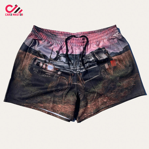 Latest Rugby Footy Shorts Design Your Own <b>Cheap</b> Sublimation Printing OEM Logo Footy Shorts Men Rugby Shorts With Deep Pockets - Product Image 4