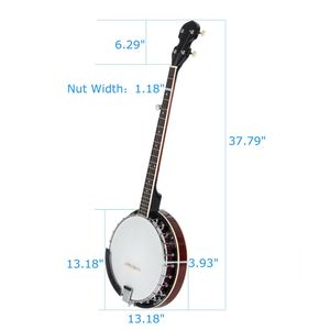 Banjo 5 cordes exquis en bois et métal avec dos et éclisses en palissandre, manche en okoumé - Product Image 4