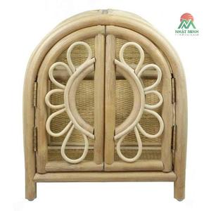 High Quality Natural Rattan Doll <b>Wardrobe</b> Cabinet Kids Bedroom Playroom Storage <b>Rustic</b> Nursery Furniture Eco-Friendly Toy - Product Image 3