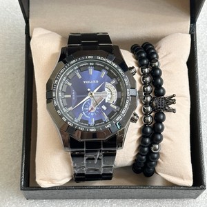 6243 Juego de 3 Relojes de Cuarzo Dorados de Lujo para Hombre, Reloj Deportivo de Moda, Juego de Relojes de Joyería para Hombre - Product Image 3