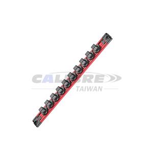 Support de rail pour douilles en aluminium de type rotatif TAIWAN CALIBRE 1/4" ou 3/8" ou 1/2" avec 10 clips - Product Image 1