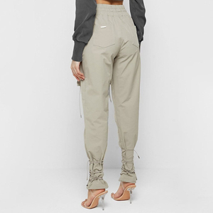 Pantalones cargo para mujer en el último diseño, ajustables y cómodos para uso casual, pantalones cargo de cintura alta para mujer con logotipo/color personalizado. - Product Image 4