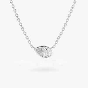 AMBER JEWELS - Collar de Lujo con Diamantes Naturales en Forma de Pera, Chapado en Oro Rosa de 18K, Certificado por IGI, para Mujer, Uso Diario - Product Image 2