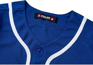 Custom Baseball Jersey Button <b>Down</b> Sports Shirt Quick Dry Fabric - Product Image 5