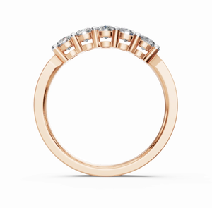 Anillo de diamantes apilable Radiant Circle de Califia con un diseño minimalista moderno en oro fino - Product Image 4