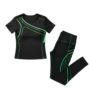 Vêtements de sport, vêtements de gym, marque privée, fabrication sur mesure OEM ODM, vente en gros, directement de l'usine, 100% polyester respirant, manches courtes - Product Image 2