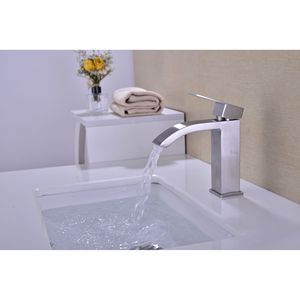 Rubinetto Monocomando a Cascata per Lavabo Bagno con Scarico a Scomparsa e Troppopieno - Product Image 4