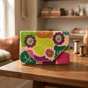 Handmade Beaded Clutch Bag Floral Embroidered <b>Envelope</b> Purse Chain Strap Party Evening Handbag <b>Gift</b> - Product Image 2