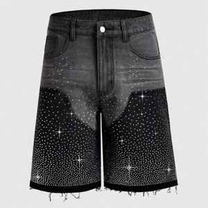Shorts en jean vintage coupe ample taille mi-haute, design original américain personnalisé, été OEM/ODM - Product Image 1