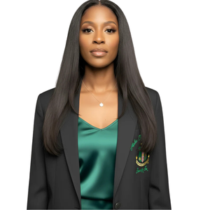 Blazer Negro AKA Traditional Crest para Mujer, Chaqueta Formal de Negocios con Solapa de Muesca y Escudo Bordado - Product Image 1