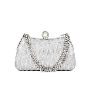 Silver Fancy <b>Evening</b> <b>Bag</b> Clutch P24182 - Product Image 3