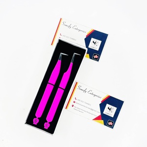 Somofy Enterprises Eyelash Tweezers Anti-Static Durable 10mm Bottom Design <b>Pink</b> Stainless Steel Precision <b>Tools</b> <b>Box</b> Packaging - Product Image 2