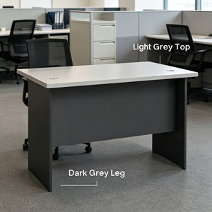 Escritorio de Oficina Rectangular Moderno y Minimalista con Superficie de Madera y Patas Gris Oscuro, Mueble Comercial Estable Independiente, Sistema de Oficina AY V-GT - Product Image 1