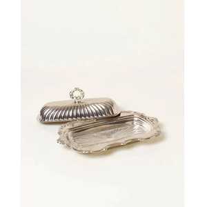 Moderna Mantequera Rectangular de Acero Inoxidable con Base Profunda y Tapa con Asa, Minimalista, para la Encimera de la Cocina - Product Image 1