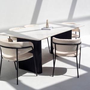 โต๊ะอาหารหินอ่อนวานดานา เซนทริกซ์ โอไรออน พร้อมฐานไม้และดีไซน์ทันสมัย - Product Image 6