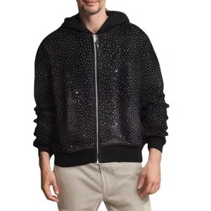Sweat-shirts personnalisés pour hommes avec strass, fabrication de qualité supérieure, anti-plis, dernière arrivée, matière douce, design élégant. - Product Image 1