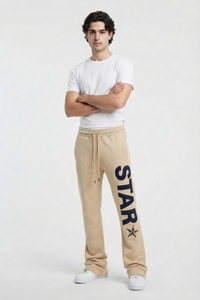 Pantalones de chándal para hombre de pierna ancha, estampados, de cintura media, tallas grandes, holgados, con efecto apilado - Product Image 4