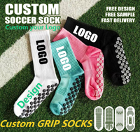 Chaussettes de football personnalisées à forte valeur ajoutée Chaussettes à prise en main d'usine Chaussettes antidérapantes
