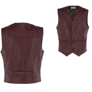 <b>Leather</b> Vest For <b>Men</b> Crafted With Winter <b>Jacket</b> Style Formal Sleeveless Outerwear Biker Club Fashion Warm Custom Made Vest - Product Image 2